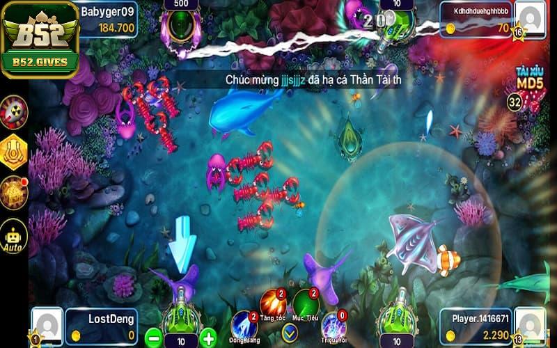 Mục tiêu của người chơi trong game là bắn hạ cá loại cá để kiếm tiền